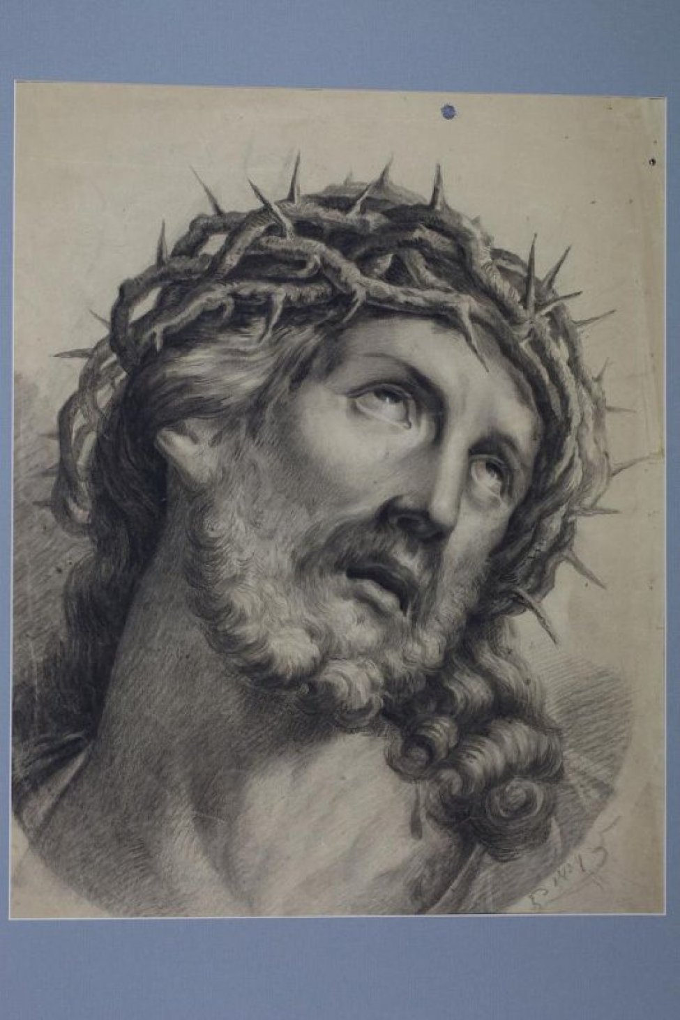 Оплечно  изображена голова Христа в терновом венце, наклоненная вправо.