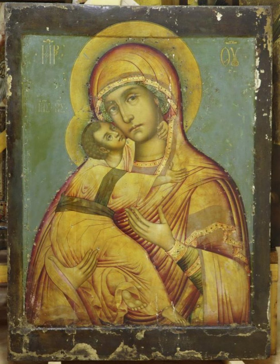 Икона младенец на поясе Богородицы